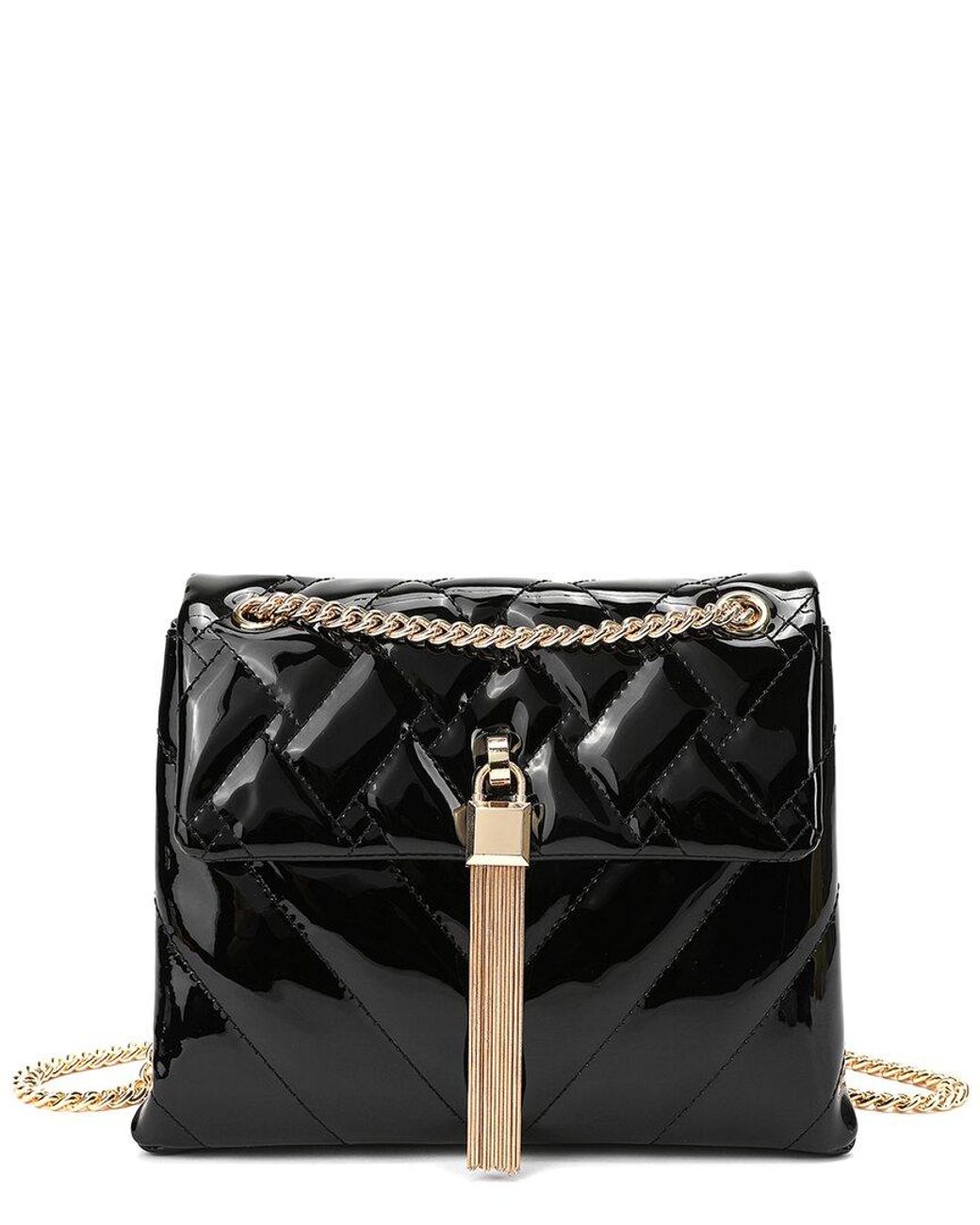 Tiffany & Fred Paris Black Quilted Leather Tassel Crossbody