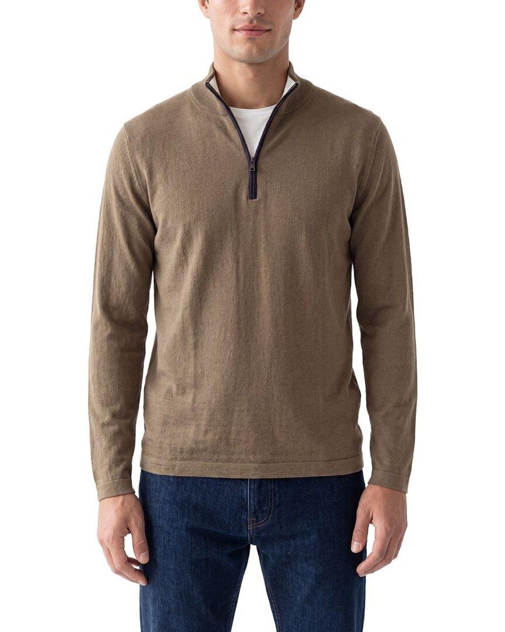 N.Peal Cashmere Multicolor Salcombe Cashmere-Blend 1/2-Zip Sweater for men