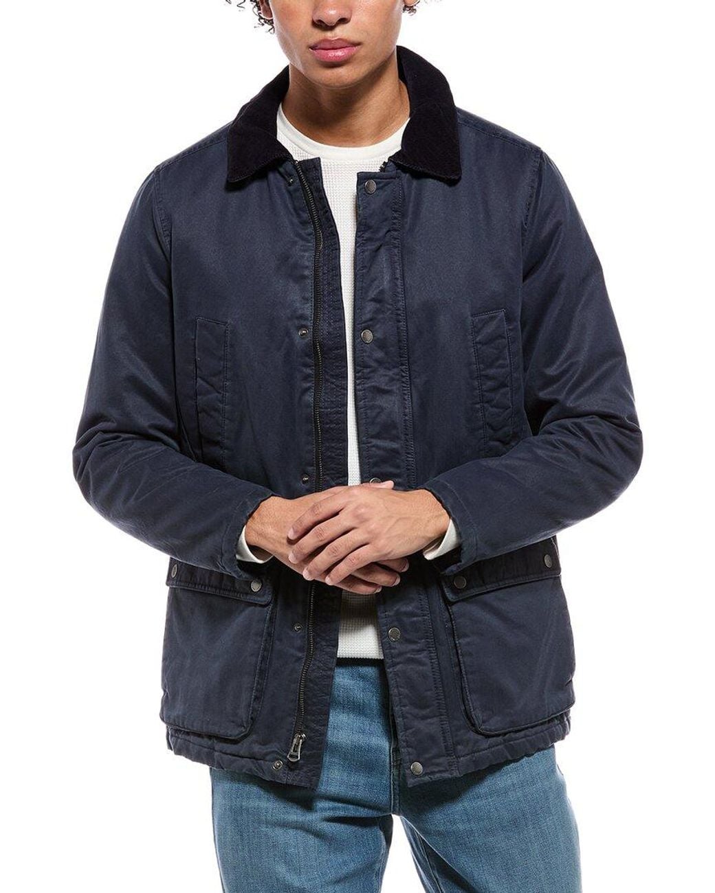 Cole Haan Blue Coated Rain Jacket for men
