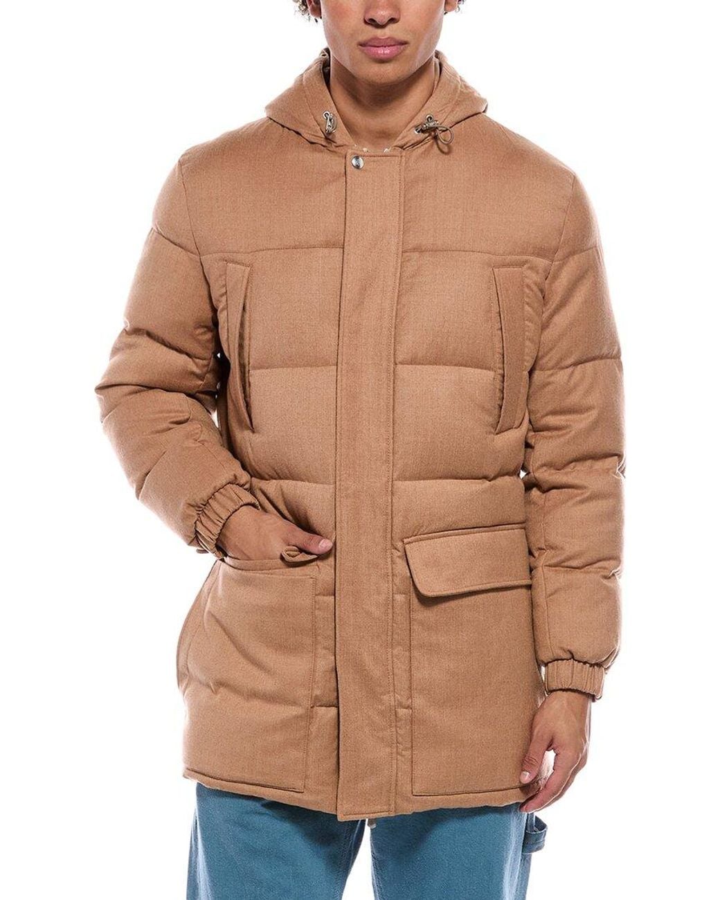 Eleventy Brown Wool & Silk-Blend Parka for men