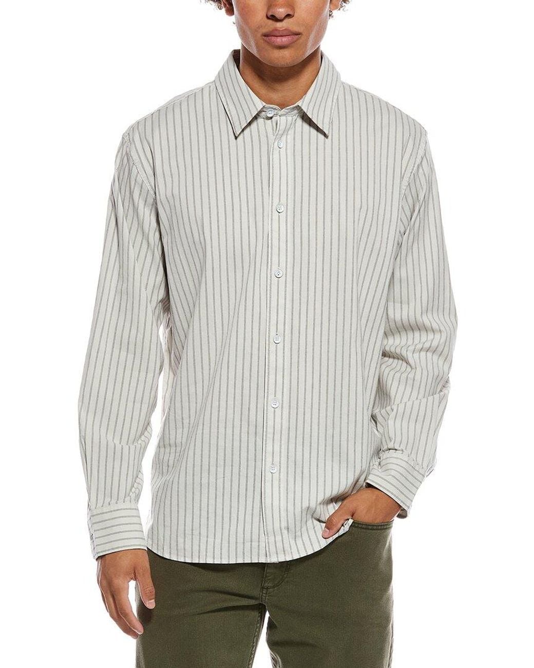Rag & Bone Gray Griffin Stripe Shirt for men