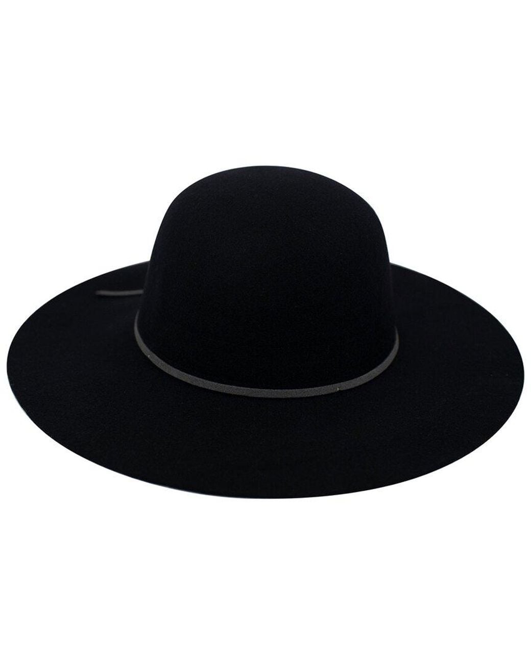 San Diego Hat Black Round Crown Wool Floppy Hat