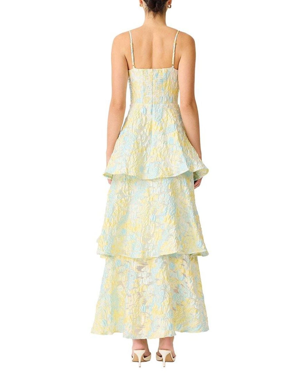 Elliatt Yellow Penelope Tiered Gown