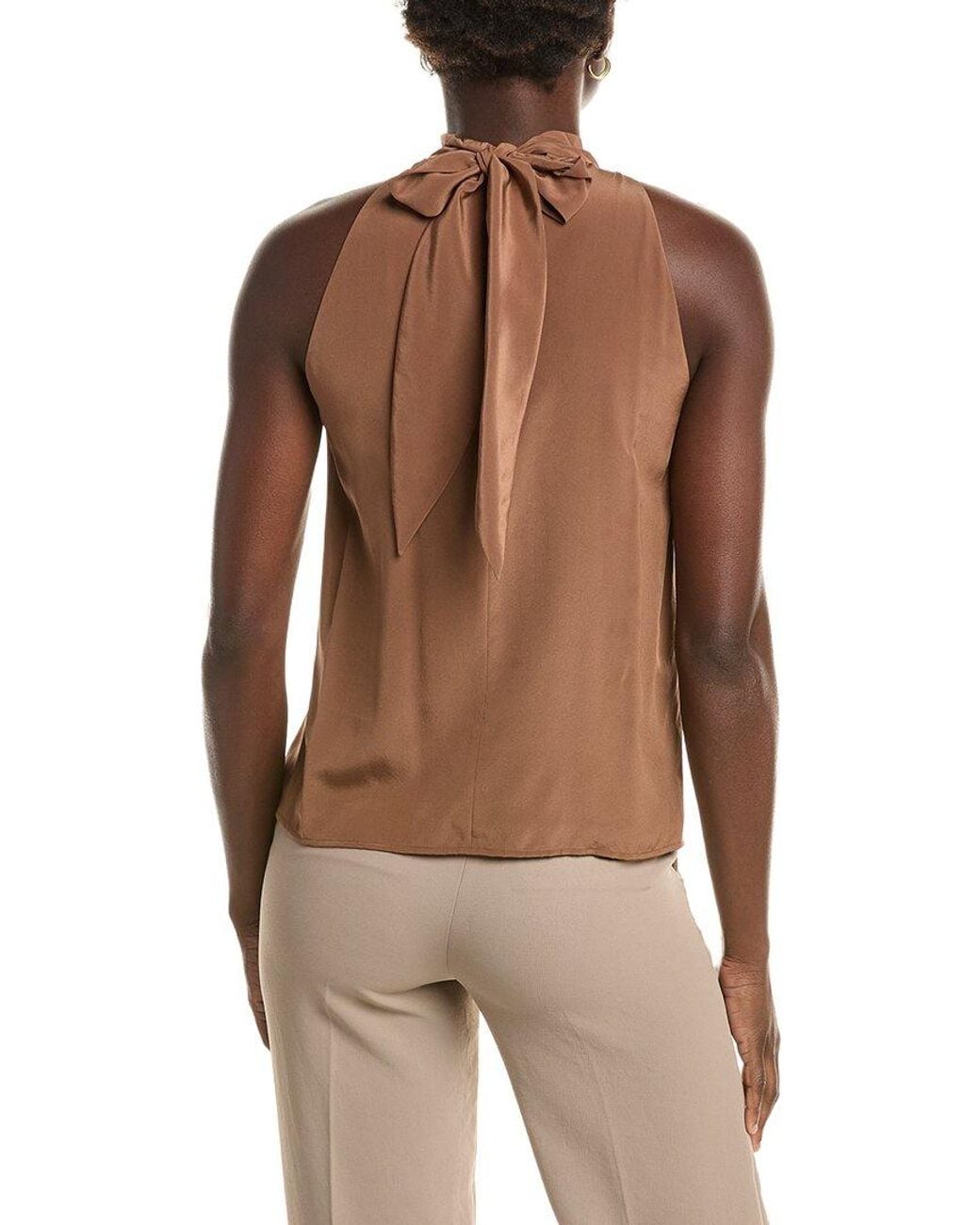 Max Mara Brown Studio Jumbo Woven Top