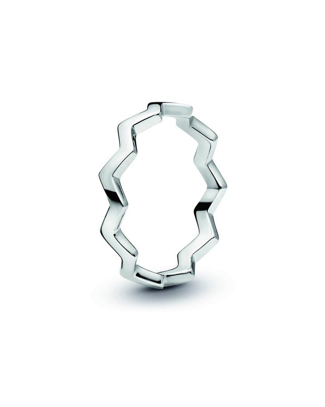 PANDORA Timeless Silver Zig-zag Ring in White | Lyst