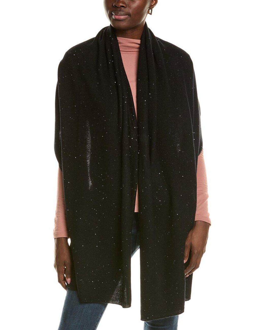Sofiacashmere Black Sofiacashmere Lightweight Cashmere-Blend Scarf