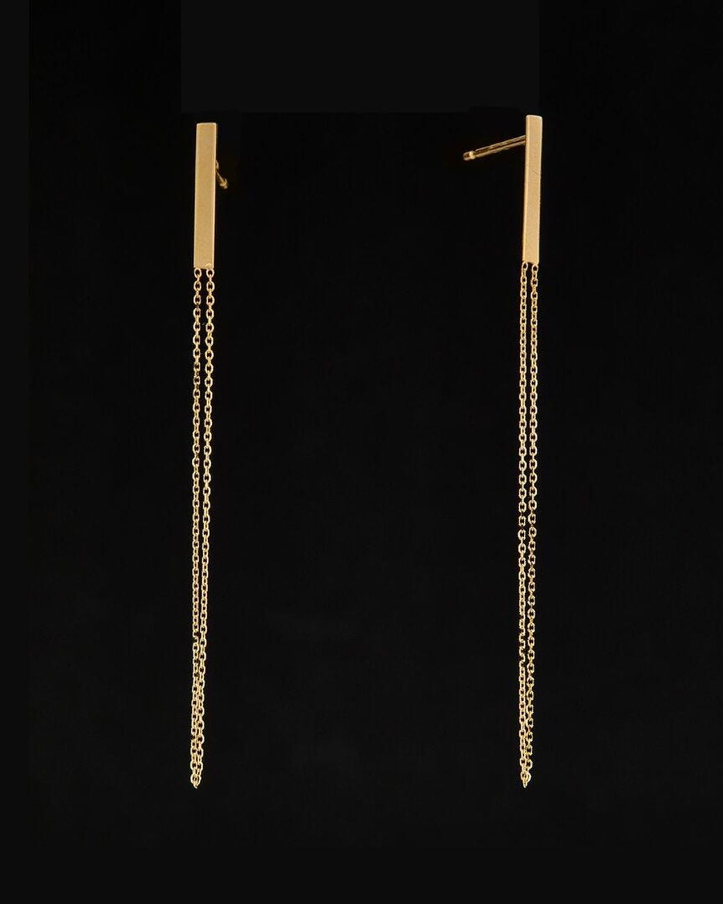 Italian Gold Black 14k Drop Earrings