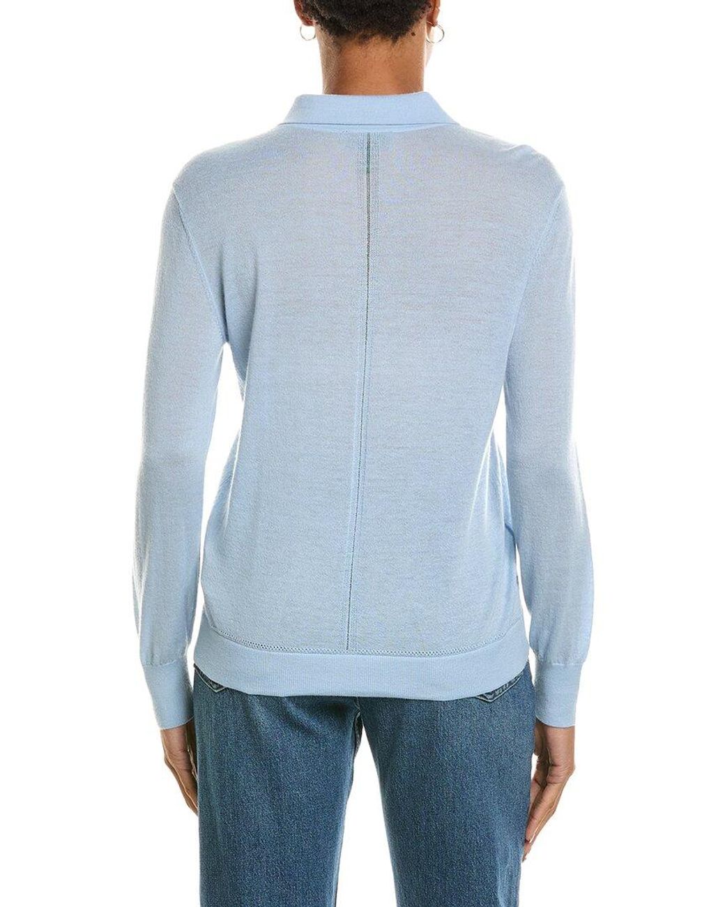 Rag & Bone Blue Adeline Lightweight Cashmere Polo Sweater
