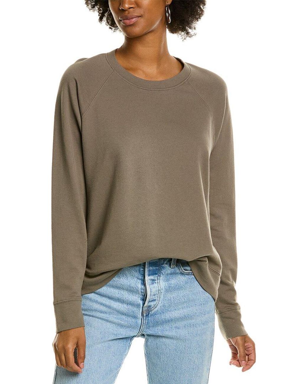 James Perse French Terry Relaxed Sweatshirt in Green | Lyst