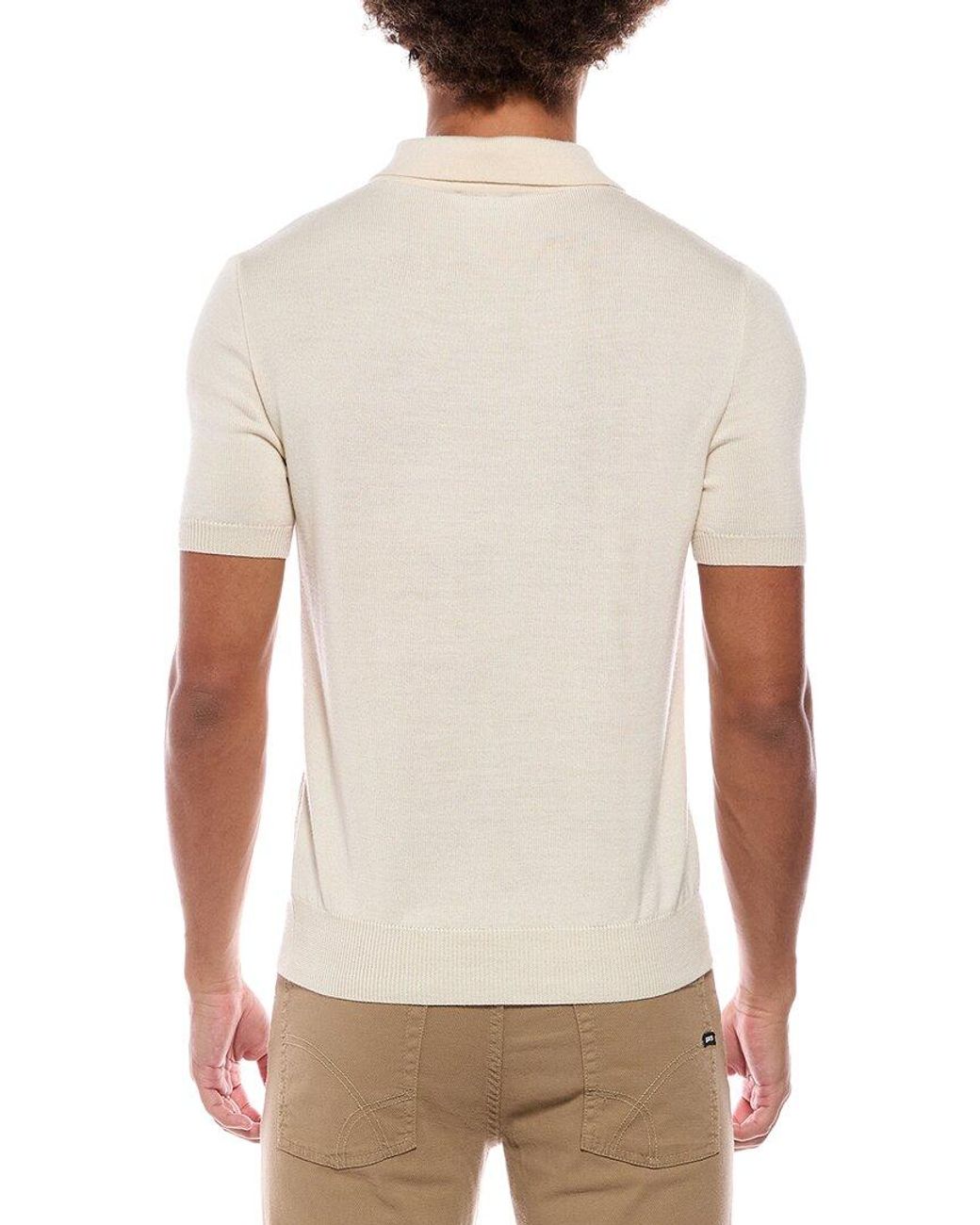 Isaia White Wool, Silk & Cashmere-Blend Polo Shirt for men