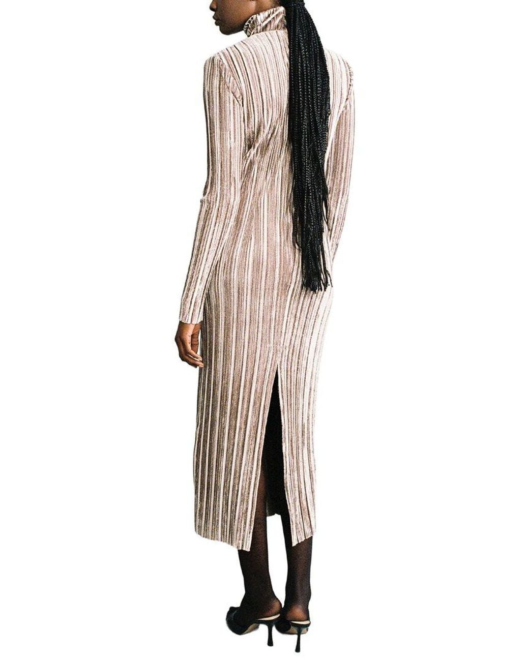 Sabina Musayev Natural Lattice Midi Dress