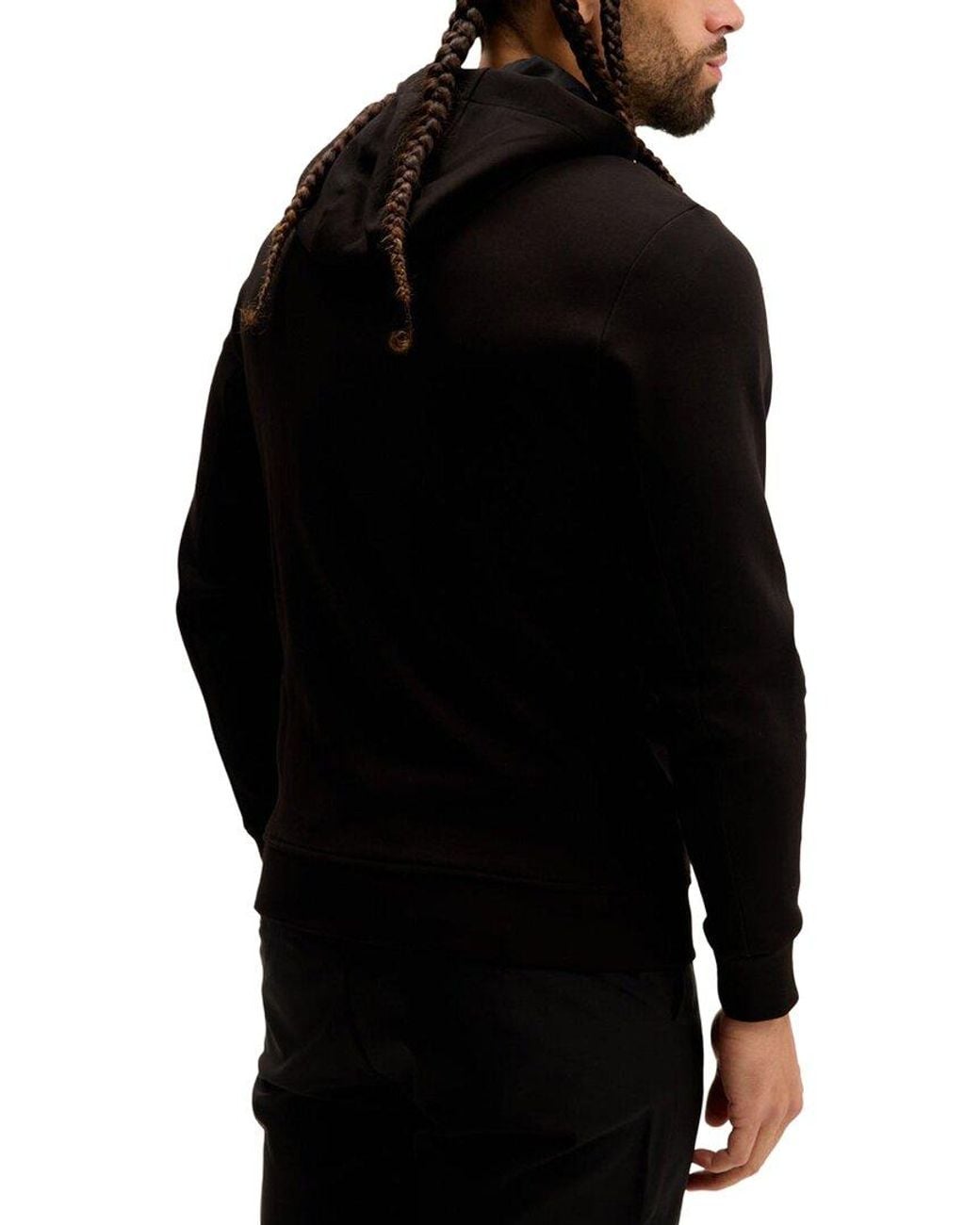 Ron Tomson Black Hooded Double Zipper Jacket for men