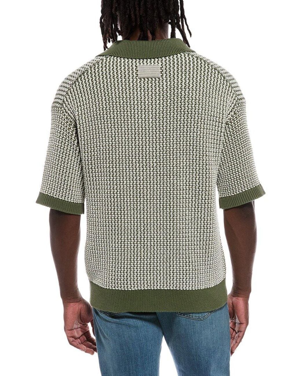 Helmut Lang Gray Knit Polo Sweater for men