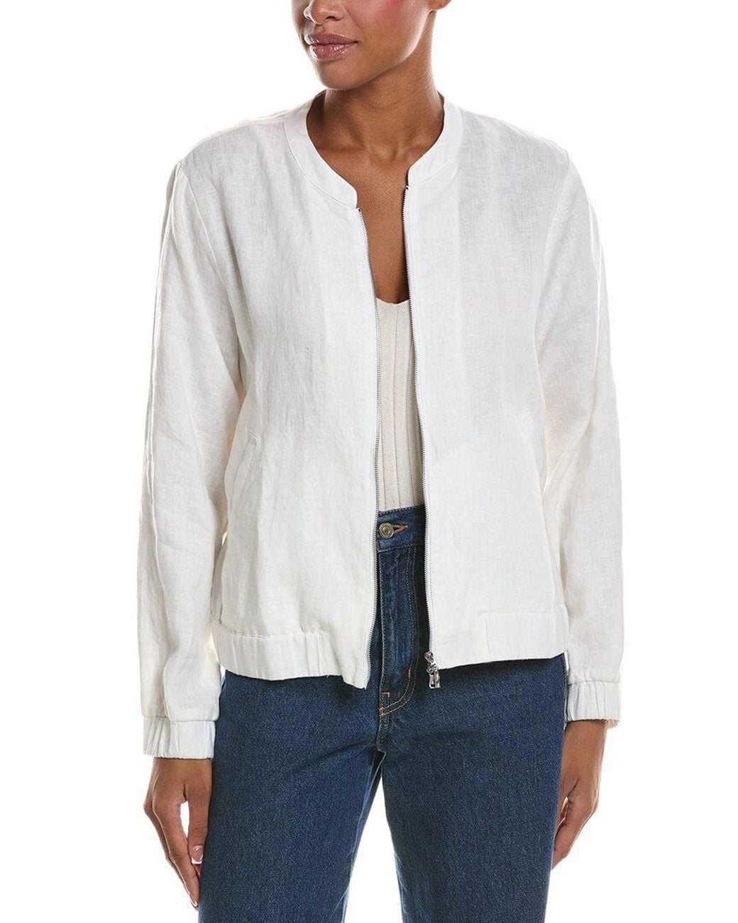 Tommy Bahama White Two Palms Linen Bomber