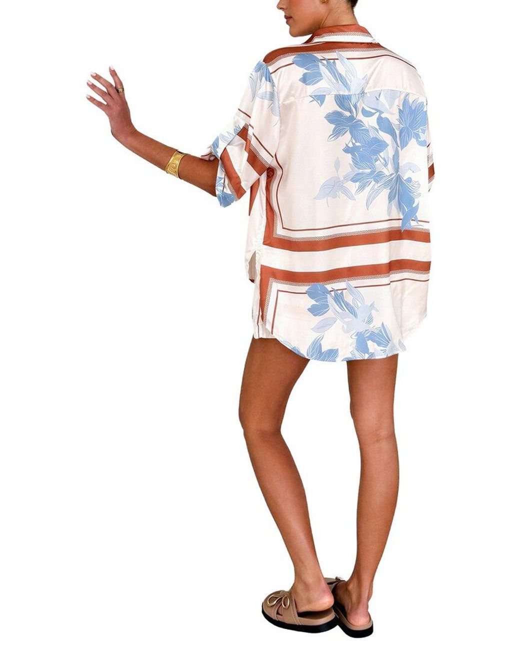 LEON GORI White Leon 2Pc Shirt & Short Set