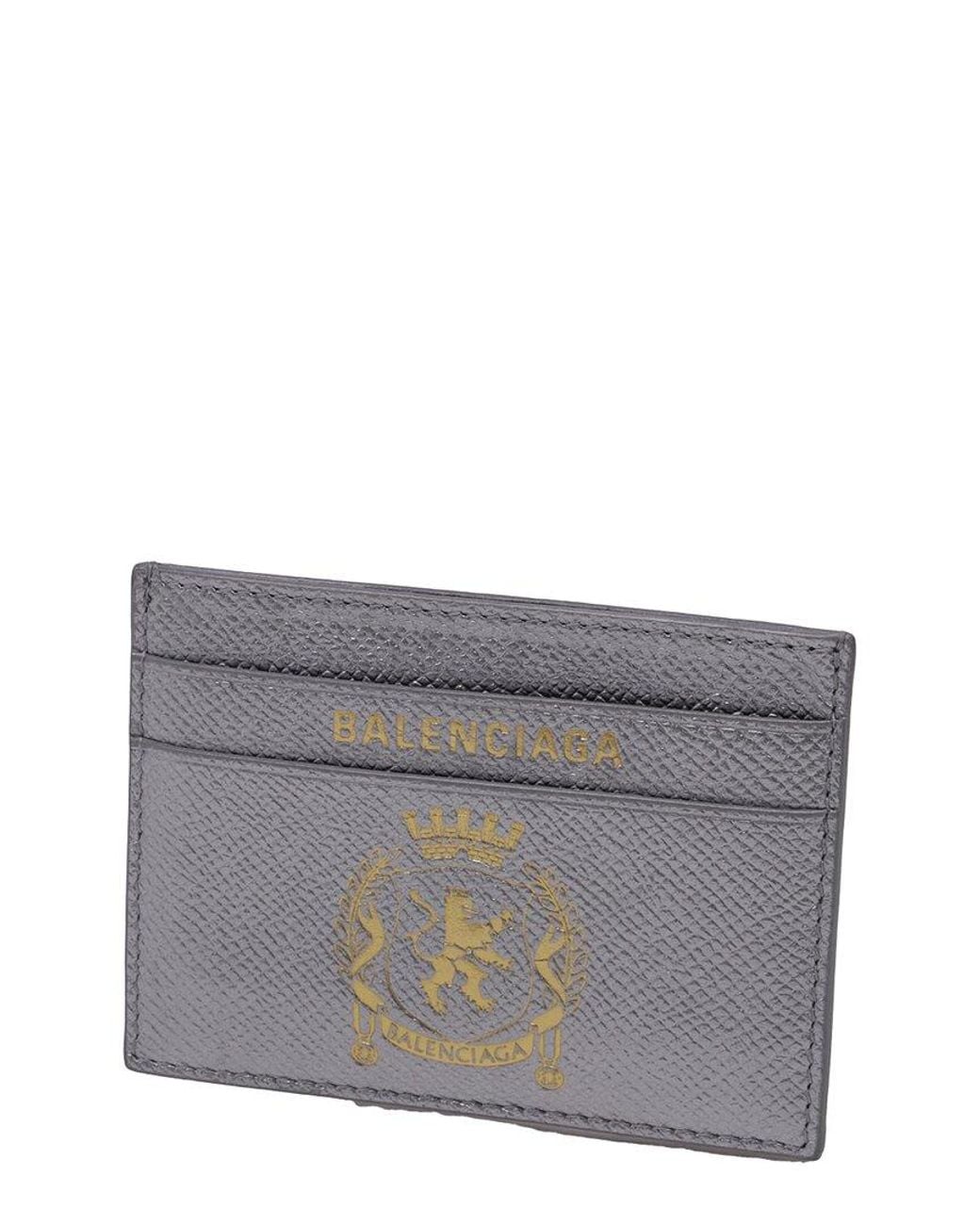 Balenciaga Gray Calfskin Leather Passport Card Holder (Authentic Pre-Loved)