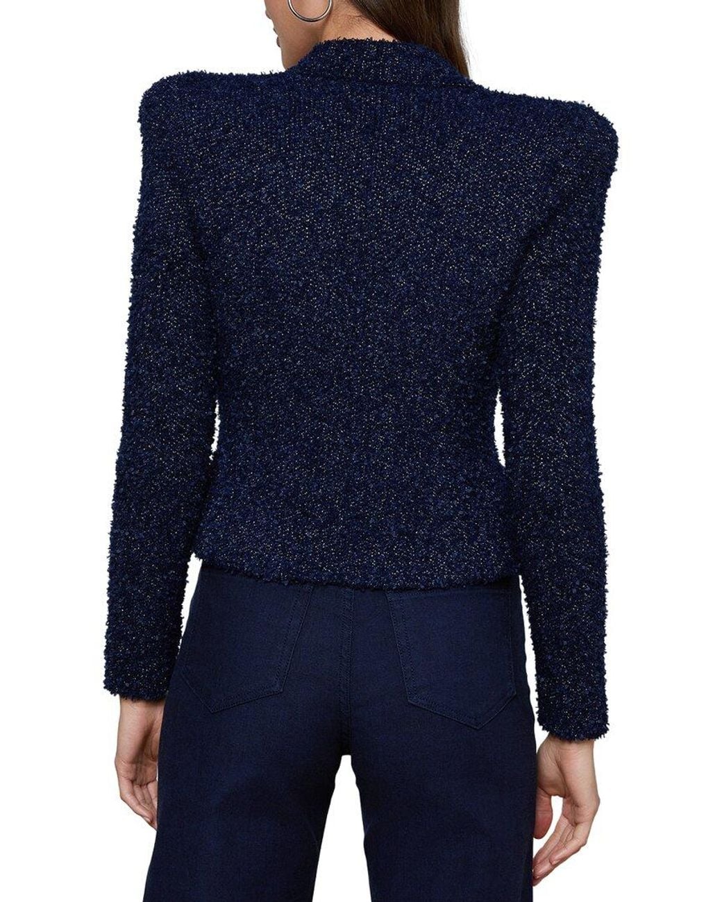 L'Agence Blue Bethany Knit Blazer