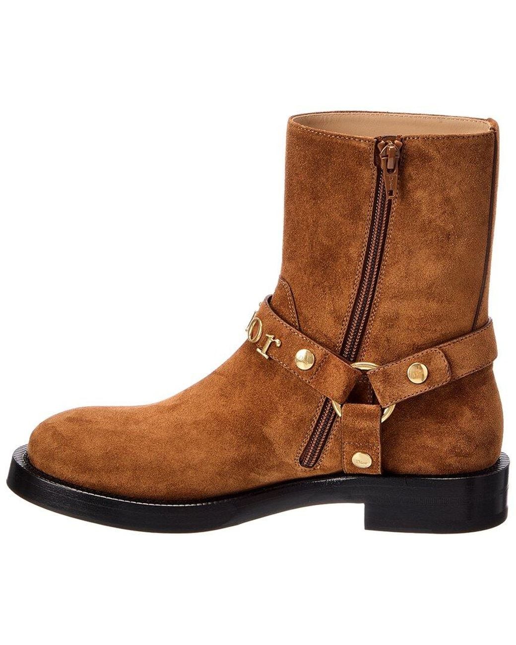 Dior Brown Bolt Suede Boot