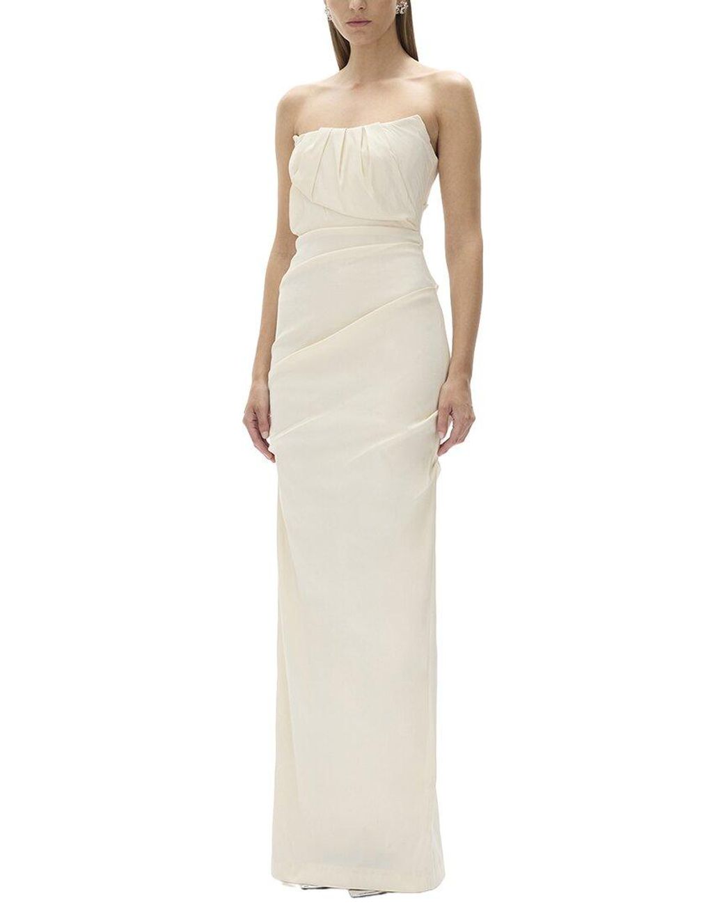 Rachel Gilbert White Sienna Fitted Gown