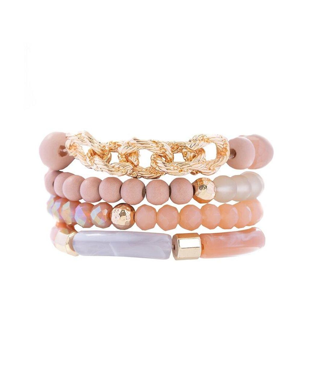 Saachi Pink Chain Link Stretch Bracelet