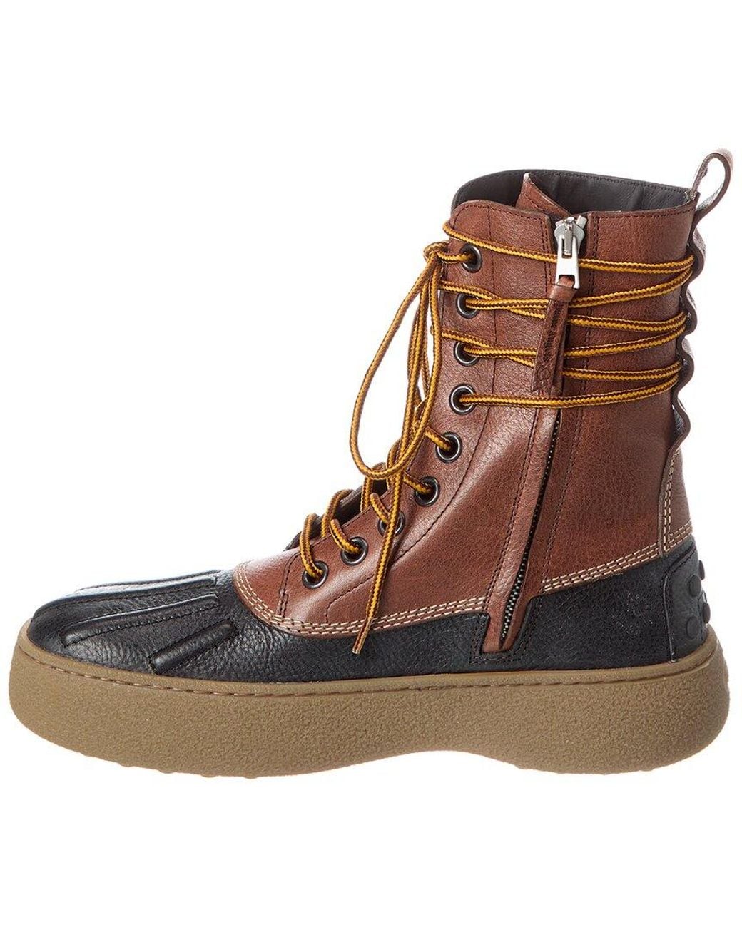 Moncler Brown X Tod's X Palm Angels Leather Boot for men