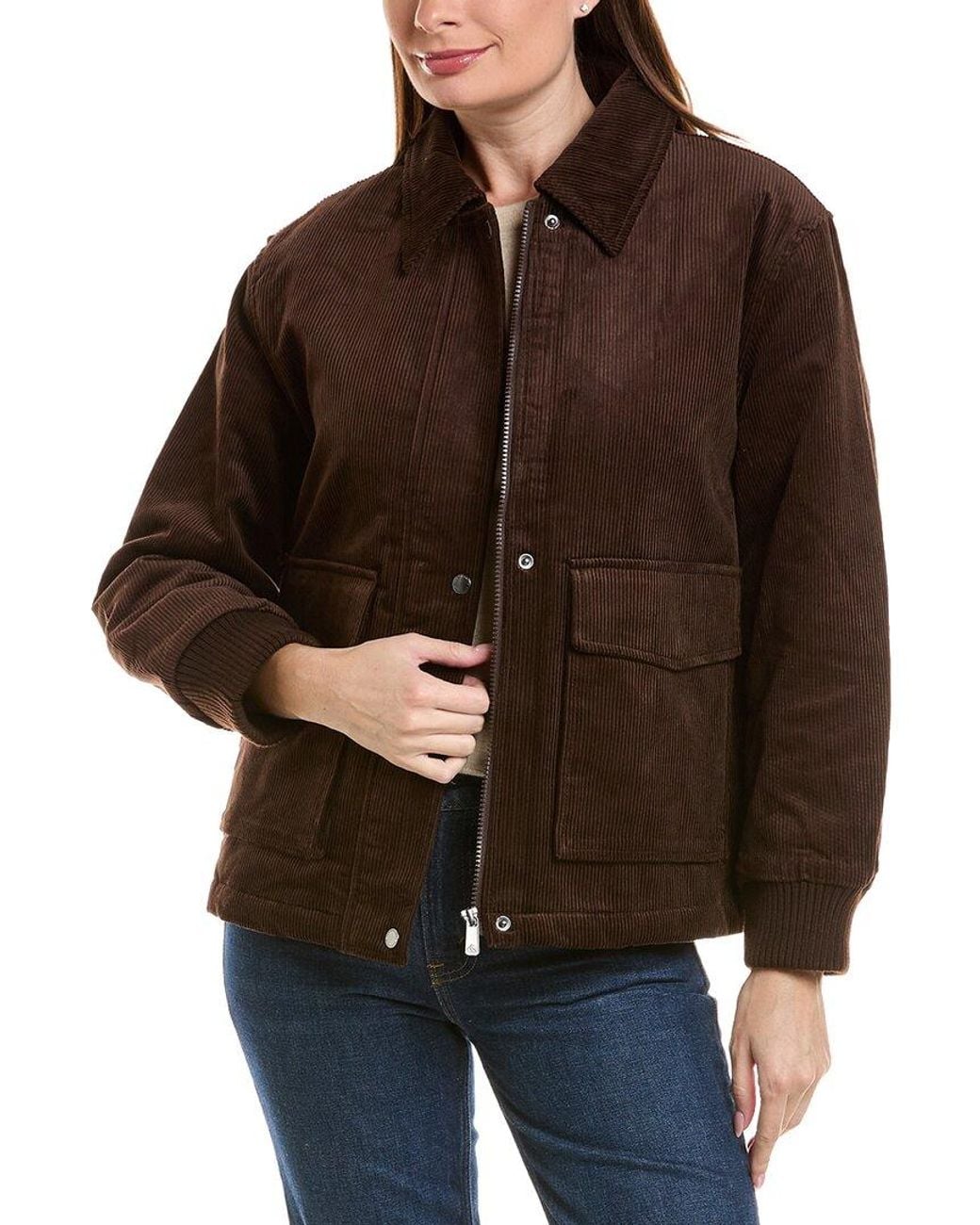 Scotch & Soda Brown Corduroy Padded Boyfriend Trucker Jacket