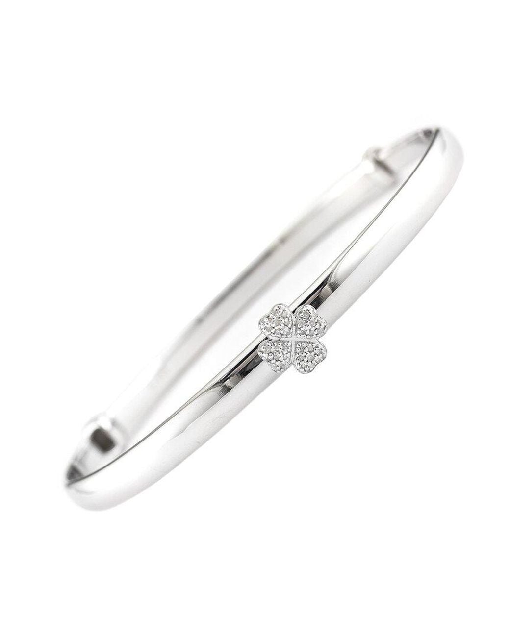 Diamond Select Cuts White 0.09 Ct. Tw. Diamond Clover Bangle Bracelet