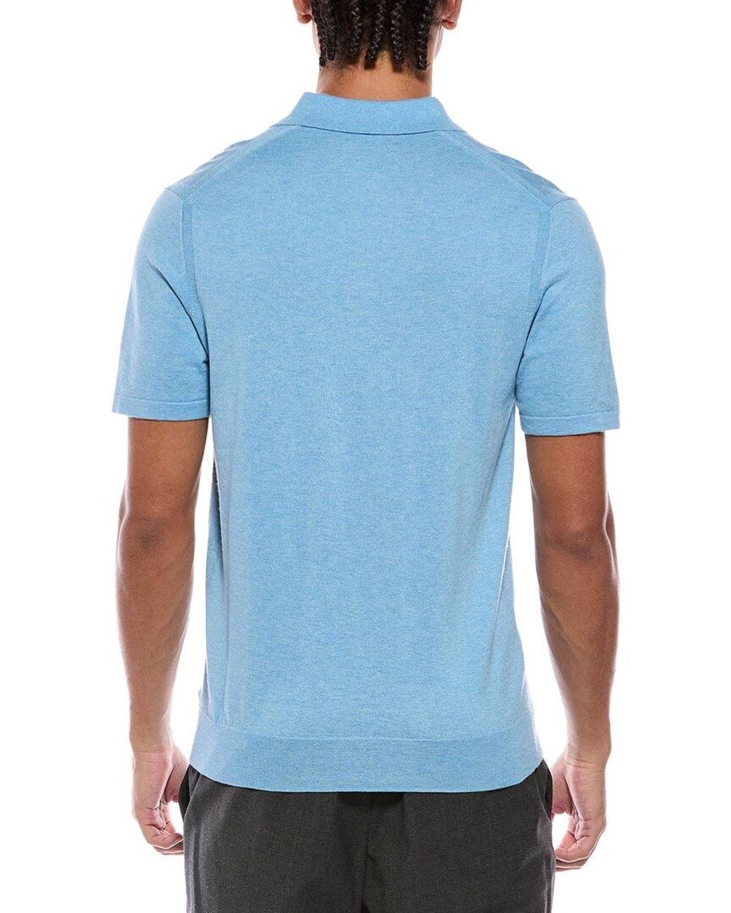 N.Peal Cashmere Blue Polzeath Cashmere-Blend Polo Shirt for men