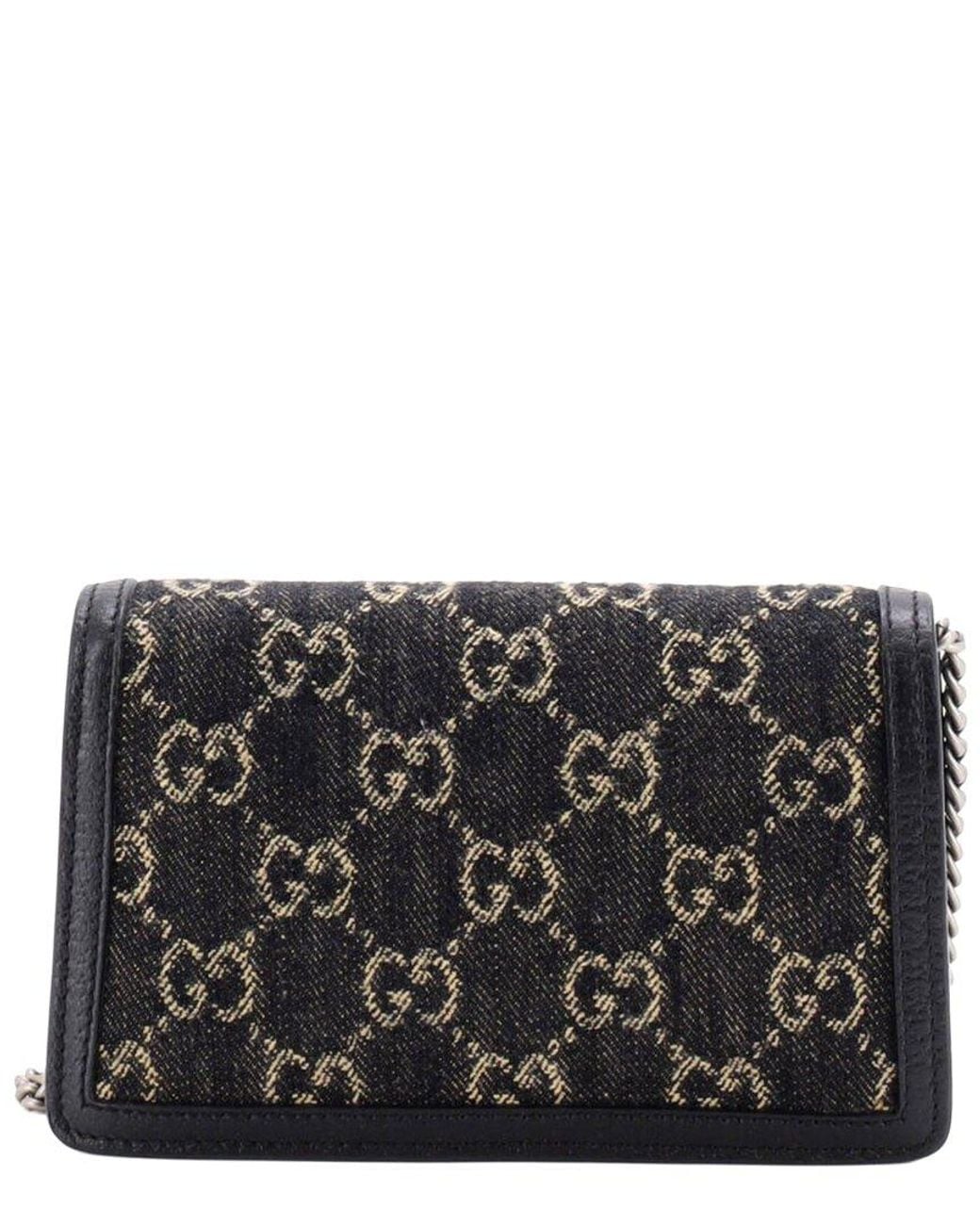 Gucci Black Gg Denim Dionysus Bag Gg Denim Super Mini (Authentic Pre-Loved)