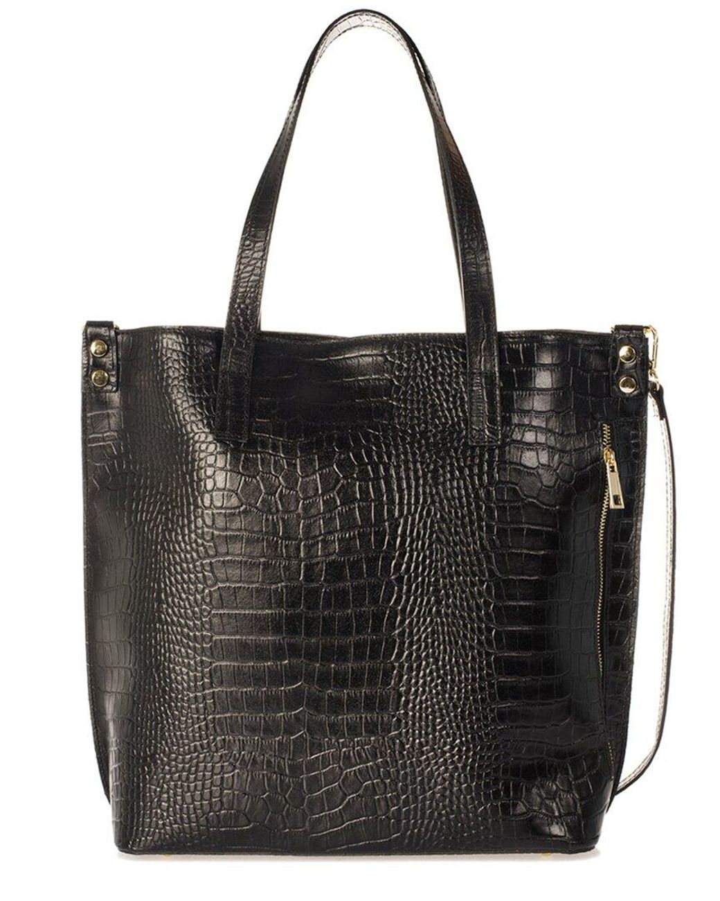 Italian Leather Tote in Black Lyst