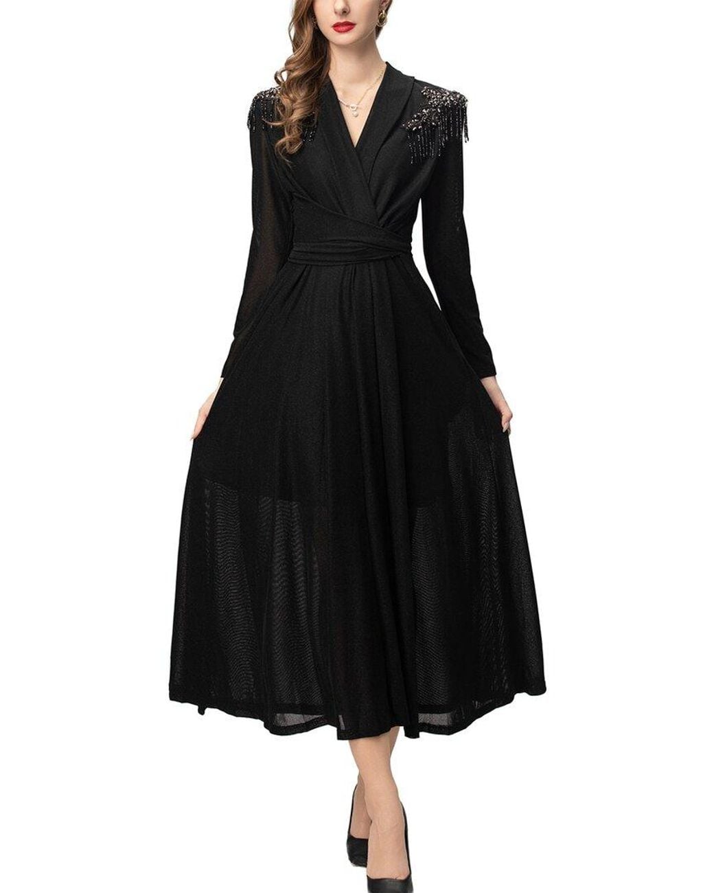 BRC By BURRYCO Black Solid Midi Dress