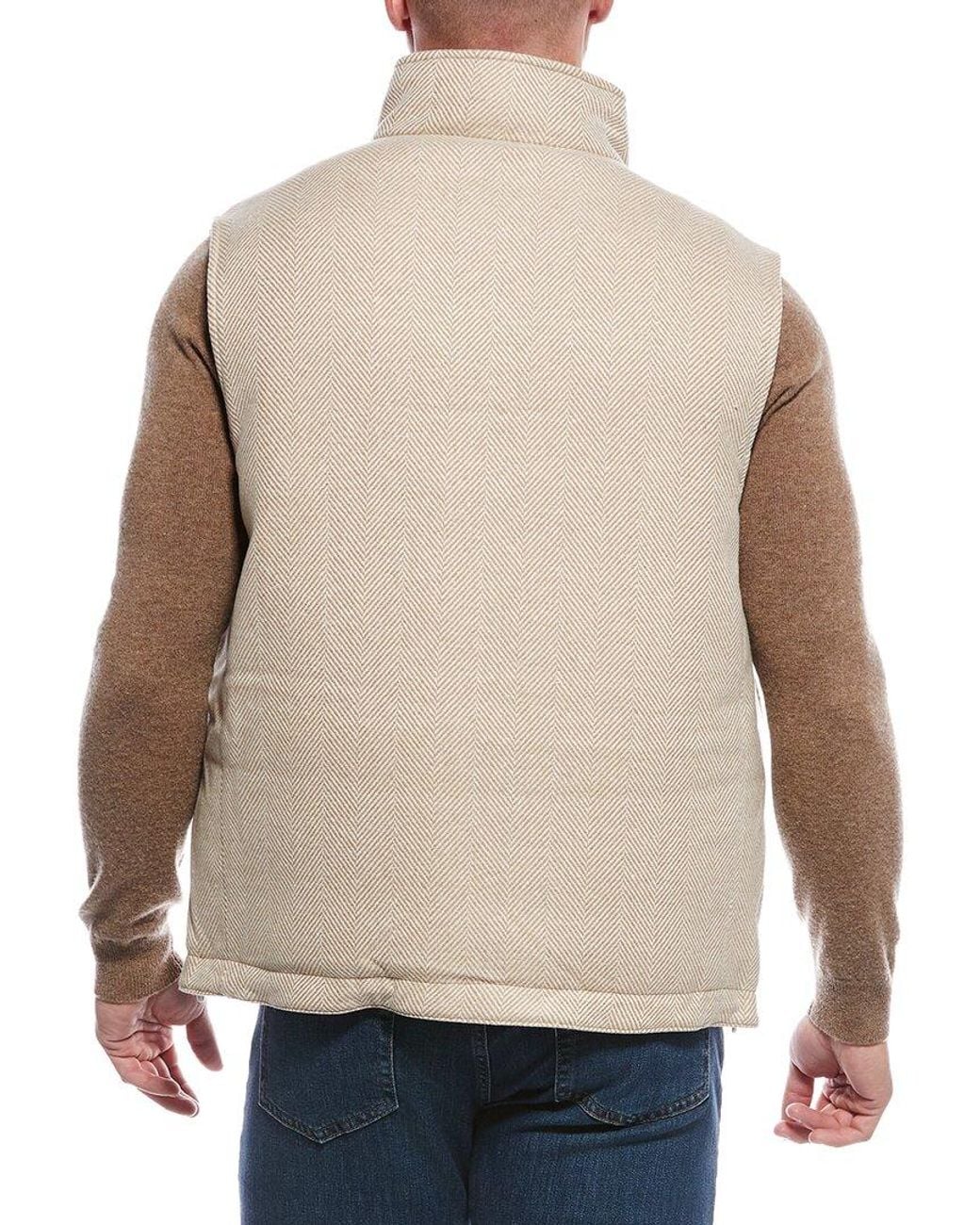 Brunello Cucinelli Natural Wool & Cashmere-blend Down Vest for men