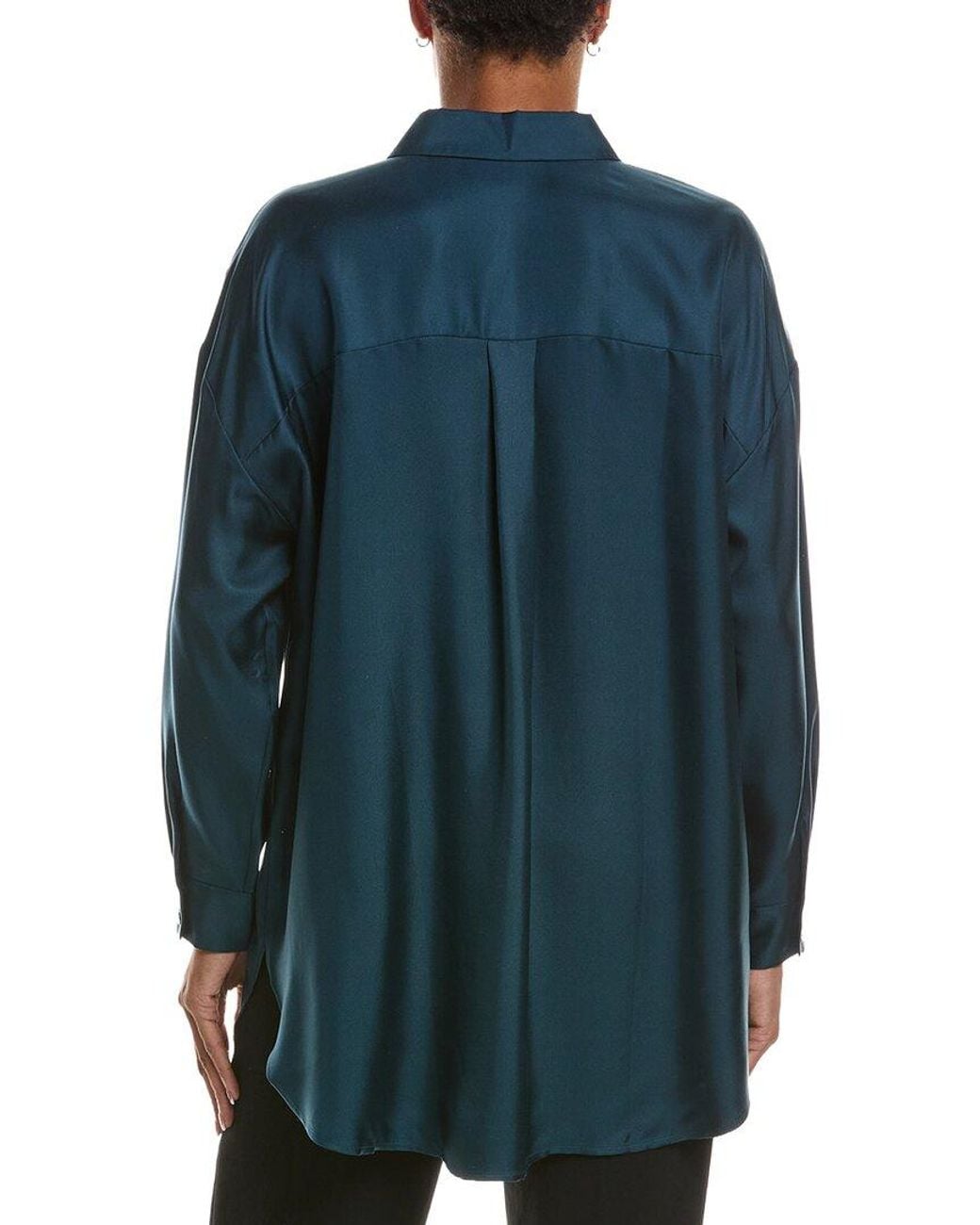 Eileen Fisher Blue Silk Shirt