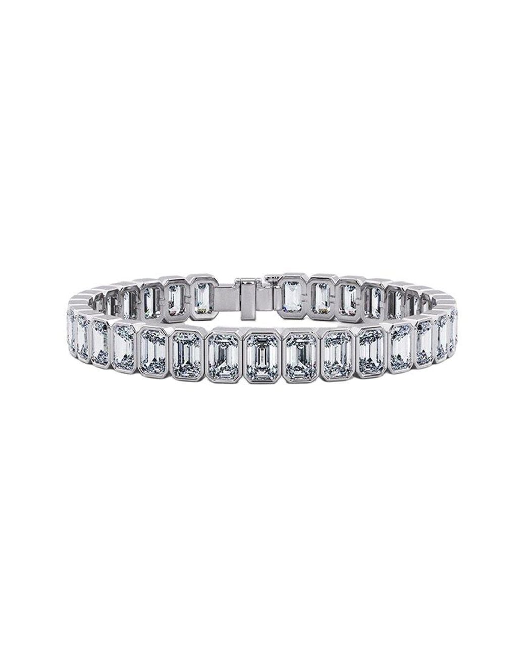 Lab Grown Diamonds White 14K 23.50 Ct. Tw. Lab-Grown Diamond Tennis Bracelet