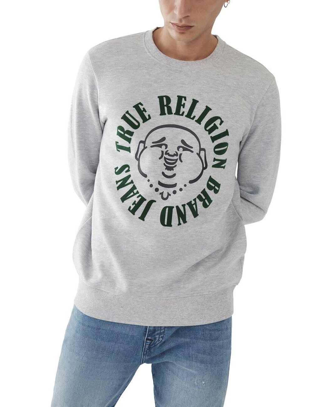 True Religion Doorbuster Sweatshirt in Gray for Men | Lyst