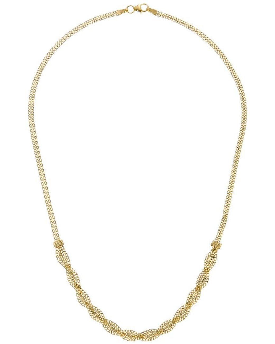 Italian Gold Metallic 10K Fancy Braided Curb Link Necklace