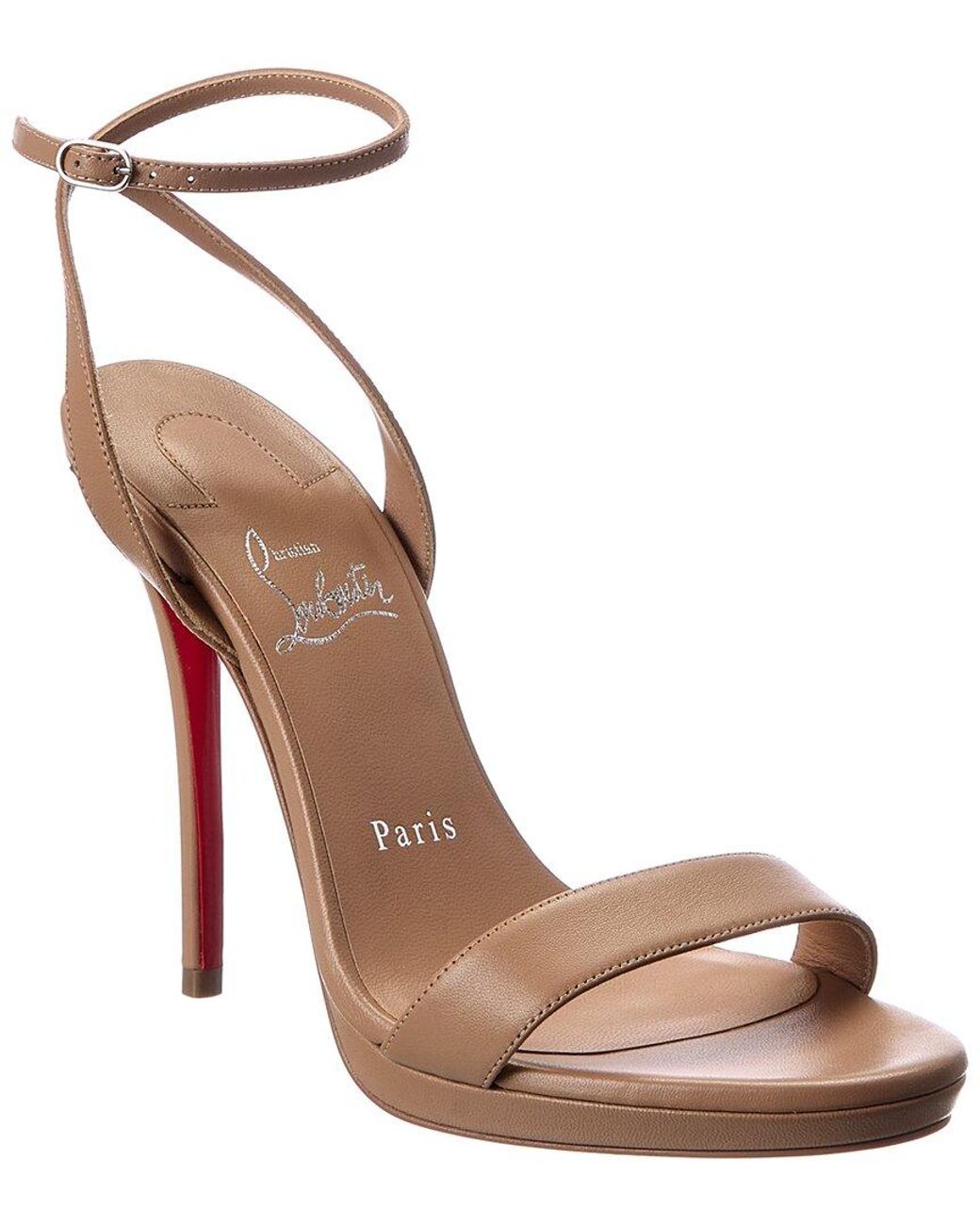 Christian Louboutin Brown Miss Z Queen 120 Leather Sandal