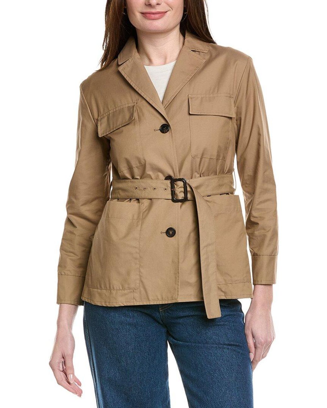 Max Mara Natural Giulia Solid Trench Shirt