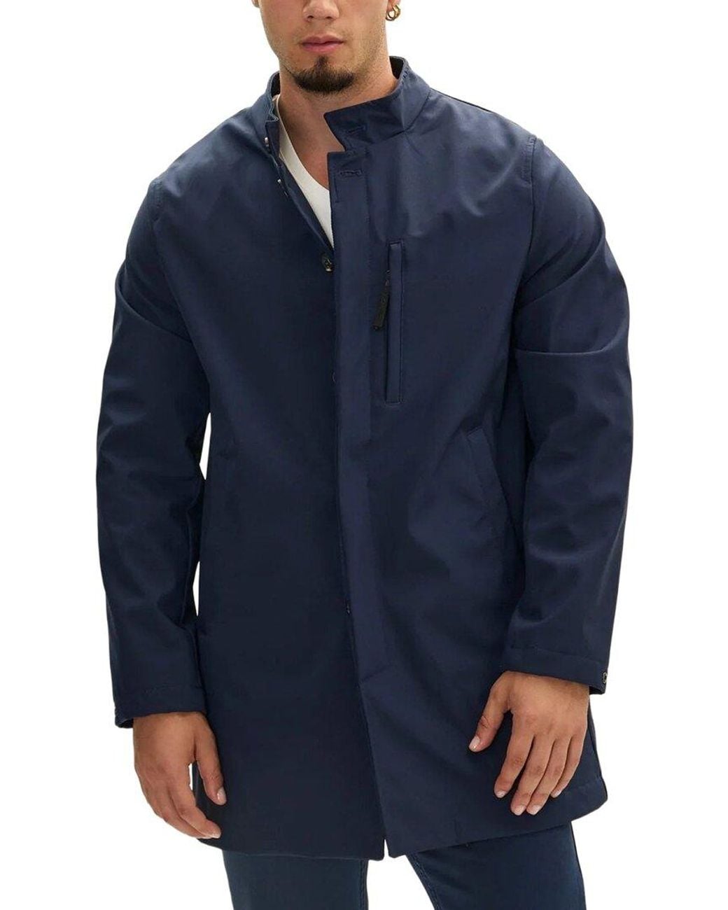 Ron Tomson Blue Raincoat for men