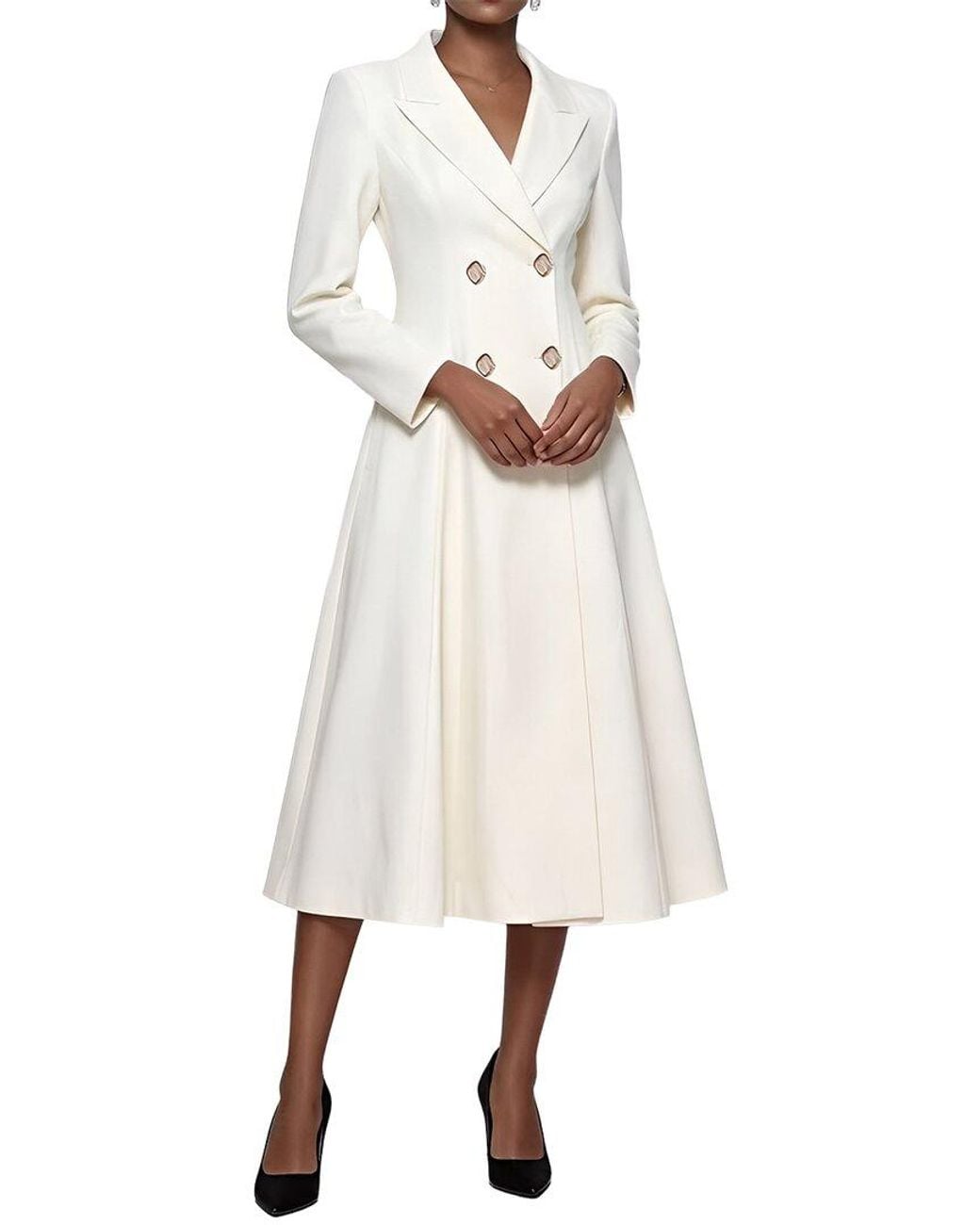 Linda Charm White Midi Dress