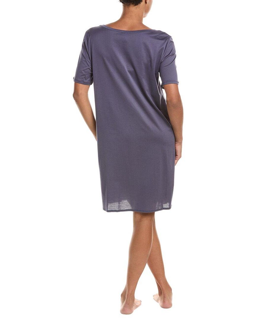 Hanro Blue Round Neck Cotton Nightgown