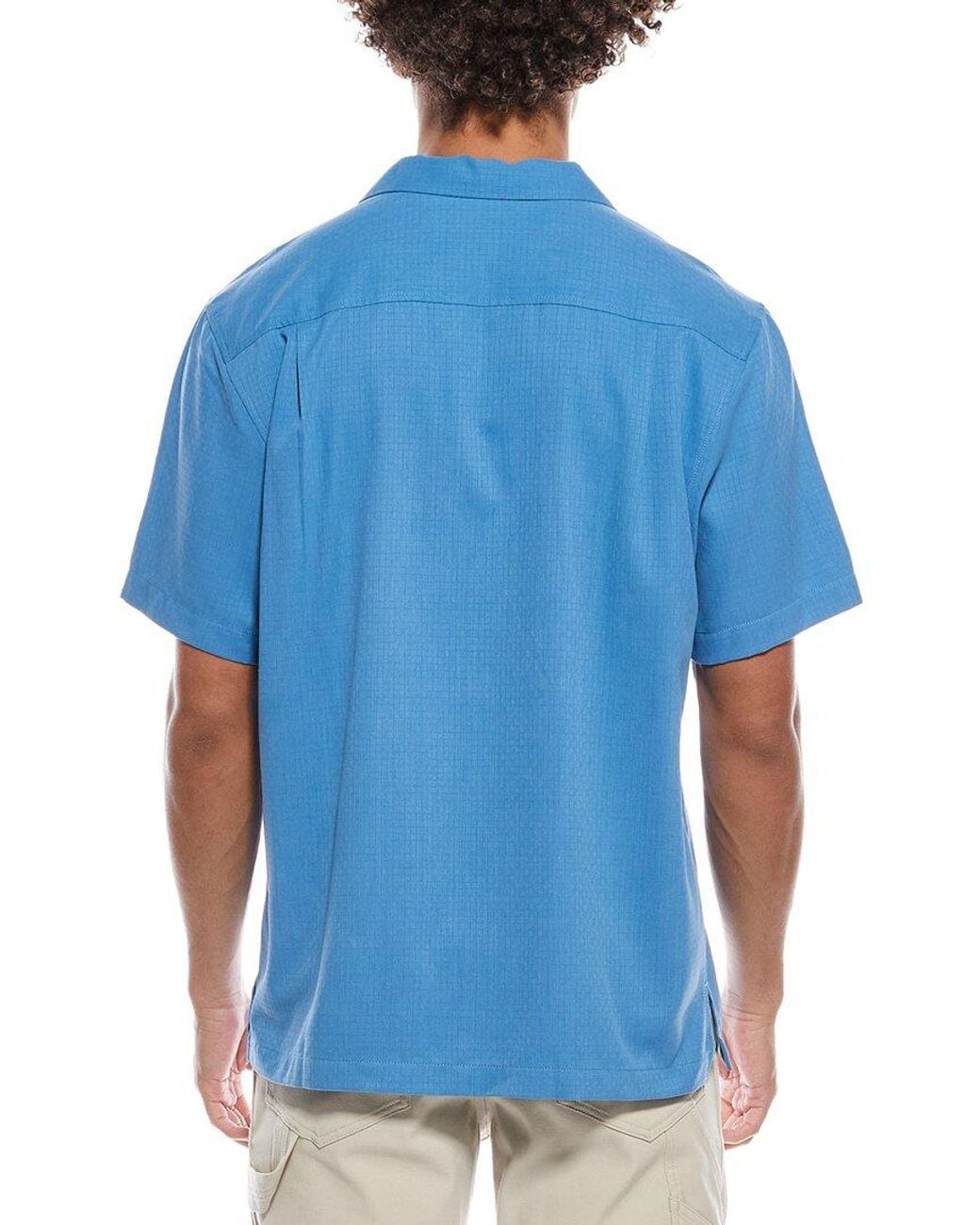 Tommy Bahama Blue Coastal Breeze Check Silk-Blend Shirt for men