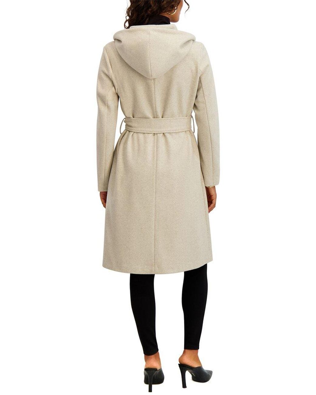 Kensie Natural Faux Wool Coat