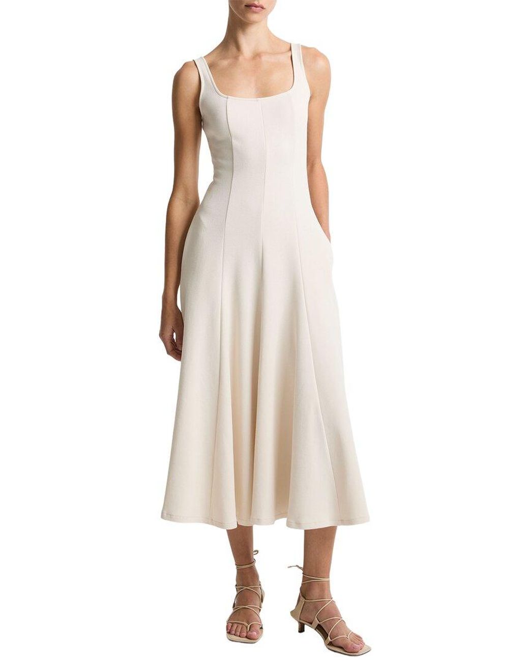 Vince Natural Square Neck Seamed Dress