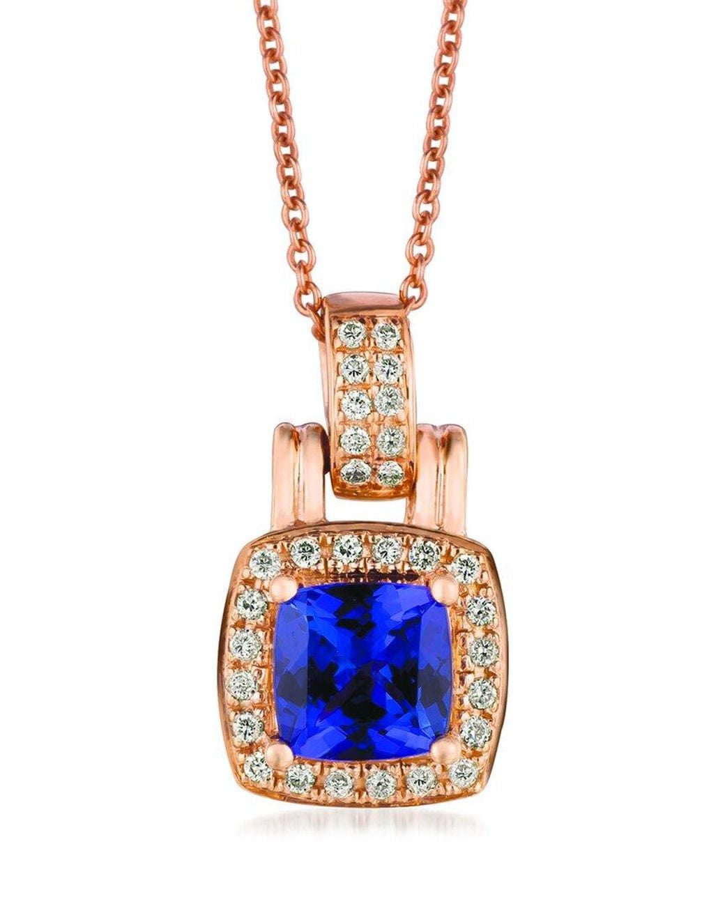 Le Vian Le Vian Blueberry Tanzanite 14K Rose 1.04 Ct. Tw. Diamond & Tanzanite Pendant Necklace