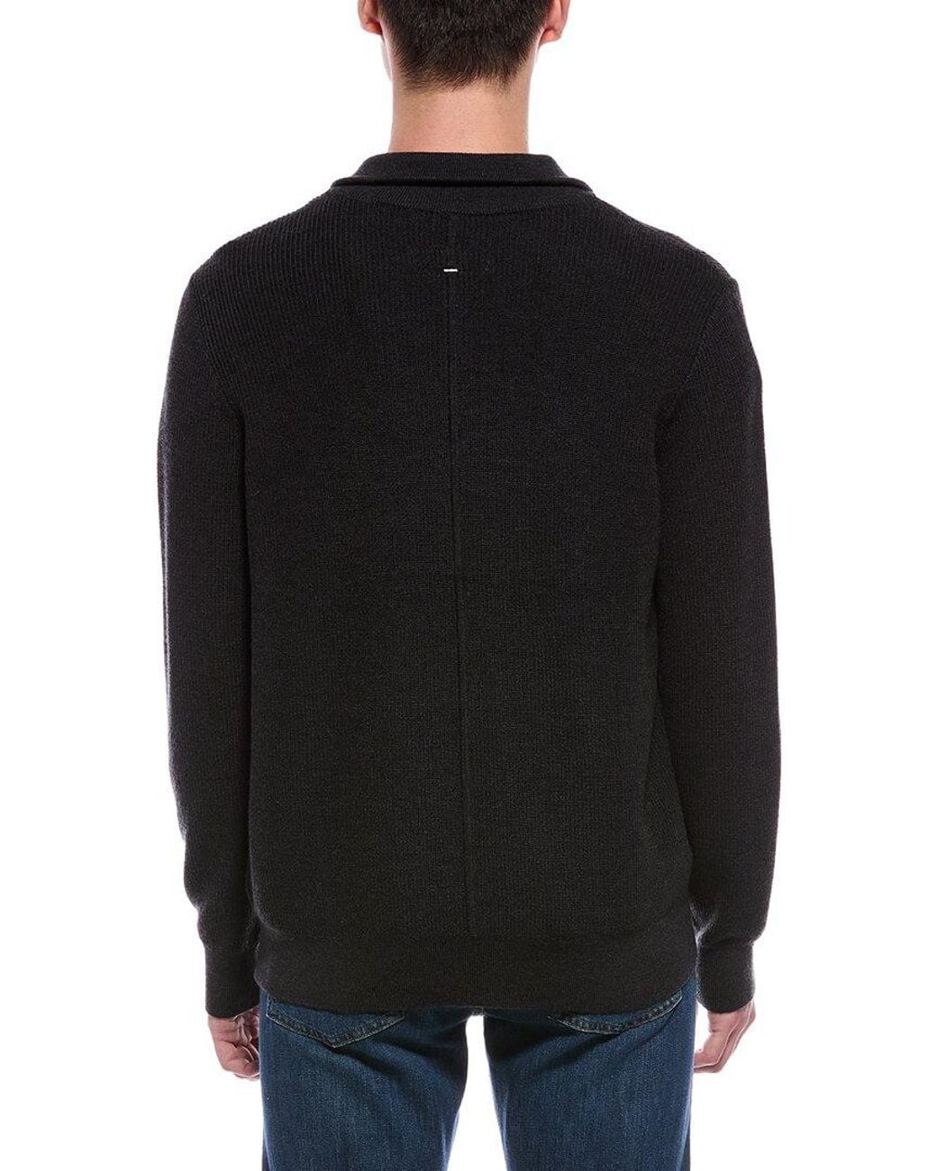 Rag & Bone Black Joel Wool-Blend 1/2-Zip Sweater for men