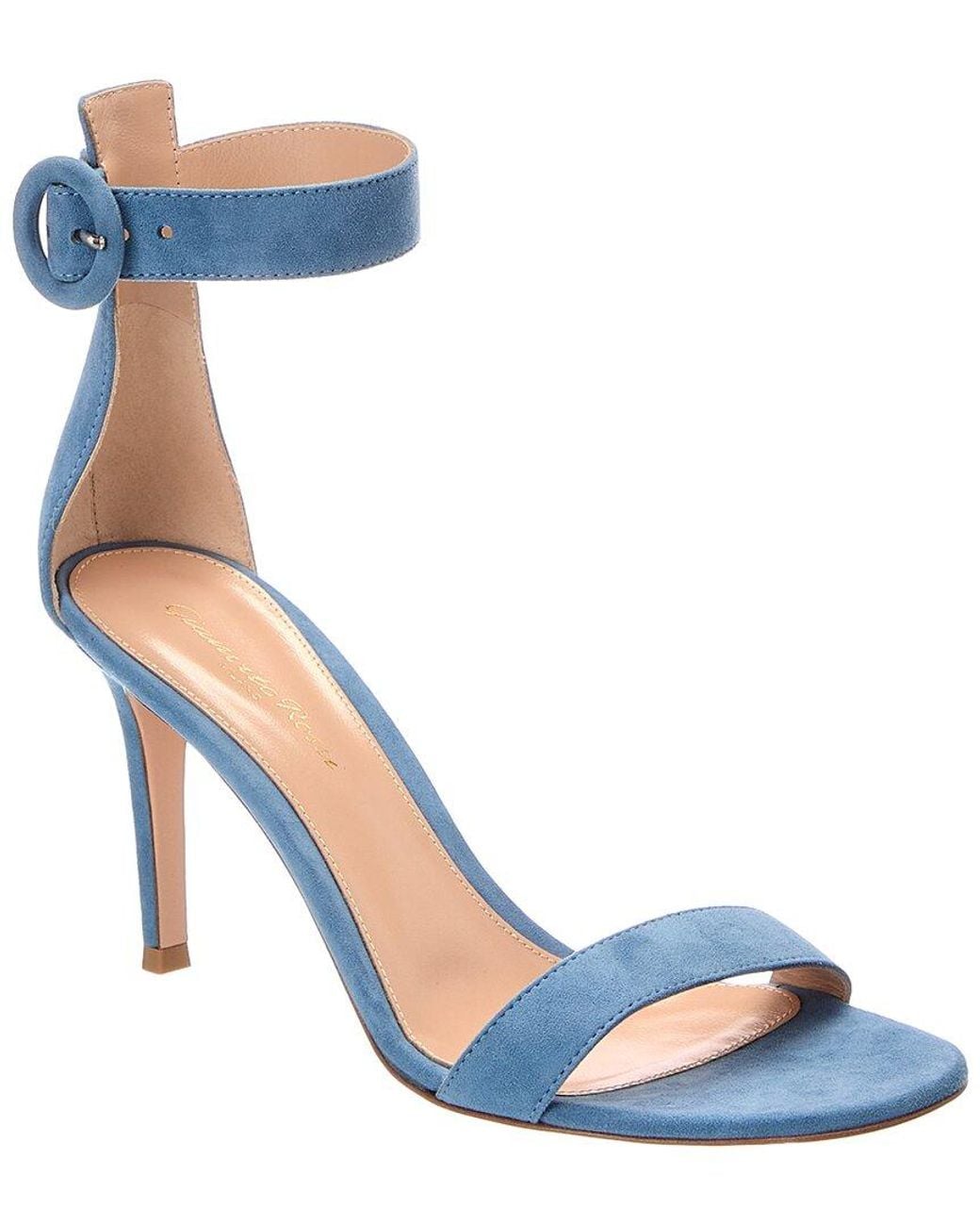 Gianvito Rossi Blue 85 Suede Sandal
