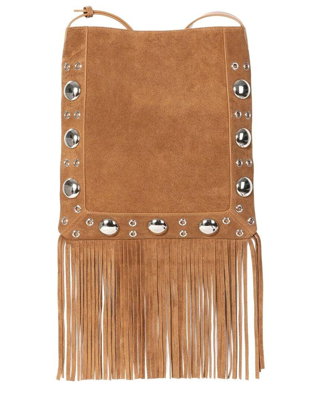 Tiffany & Fred Paris Brown Suede Fringe Crossbody