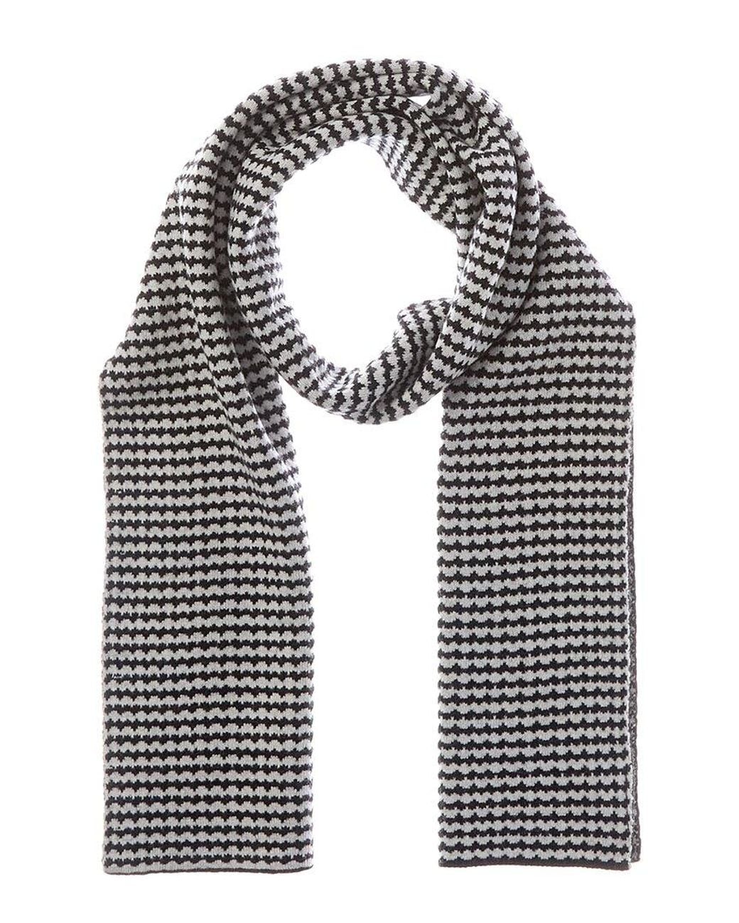 Portolano Gray Jacquard Wool & Cashmere-Blend Scarf for men