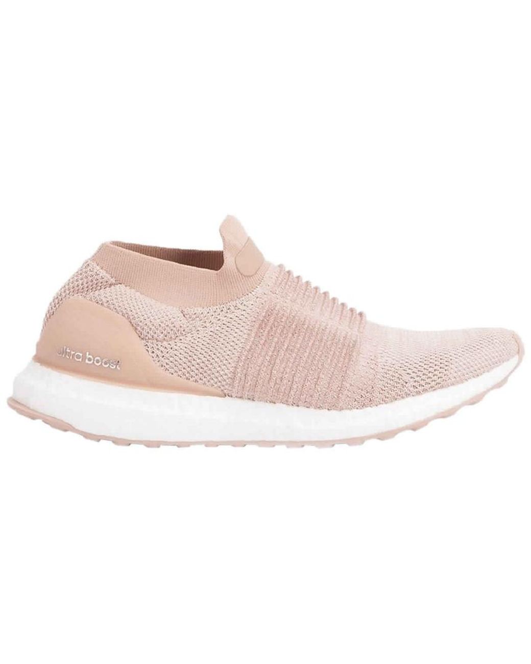 adidas Ultra Boost Laceless Running Shoes in Pink | Lyst